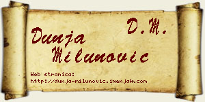 Dunja Milunović vizit kartica